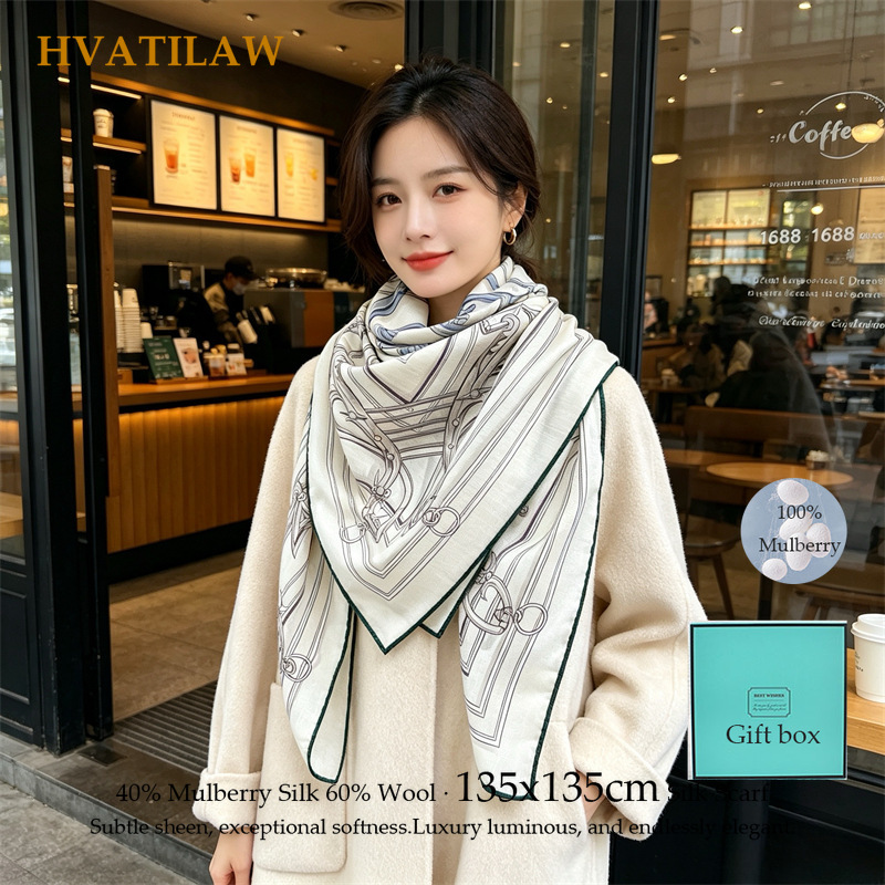 Sewing Hemming - Syal 40% Sutra 60% Wol 135x135cm