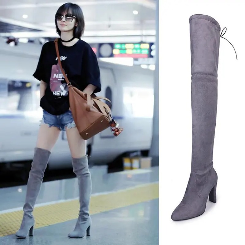 Sewing Nylon - Sepatu Bot Wanita Model Eropa dan