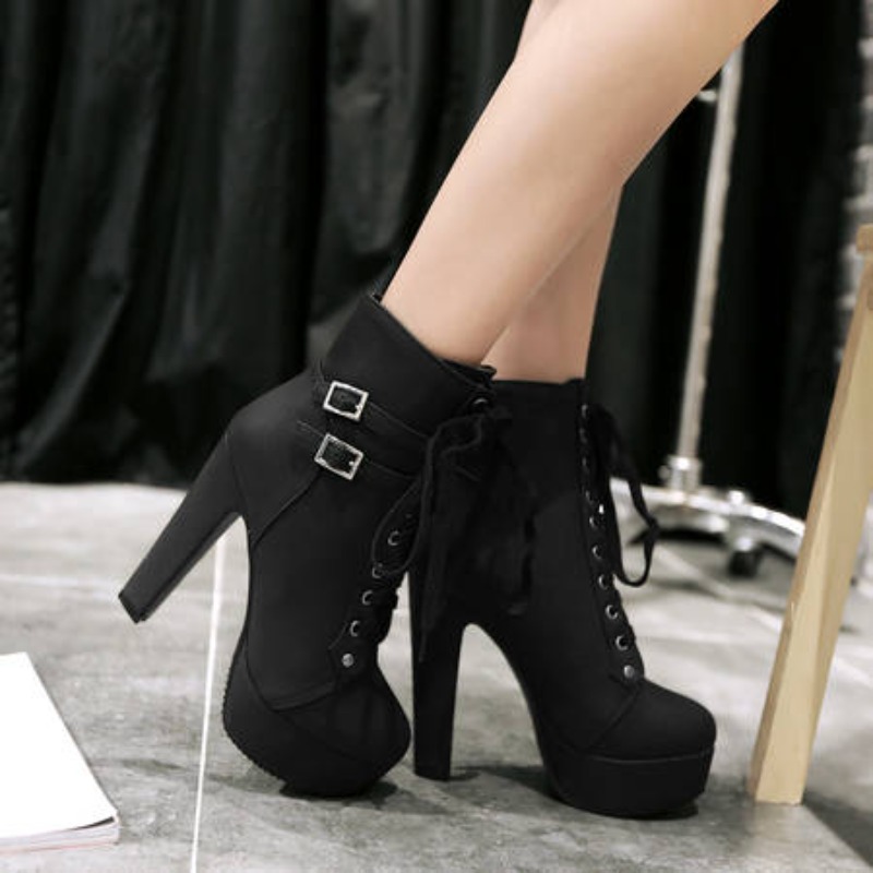 Sewing Fleece - Sepatu Bot Platform Wanita Musim Dingin