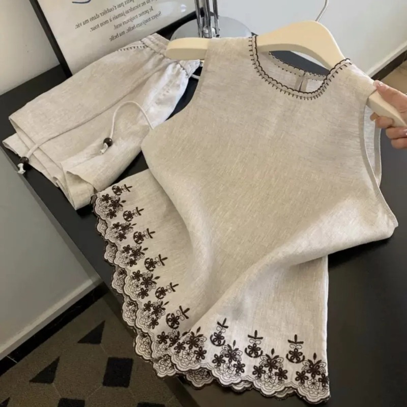 Sewing Vest - Setelan Dua Potong Wanita Musim Panas,