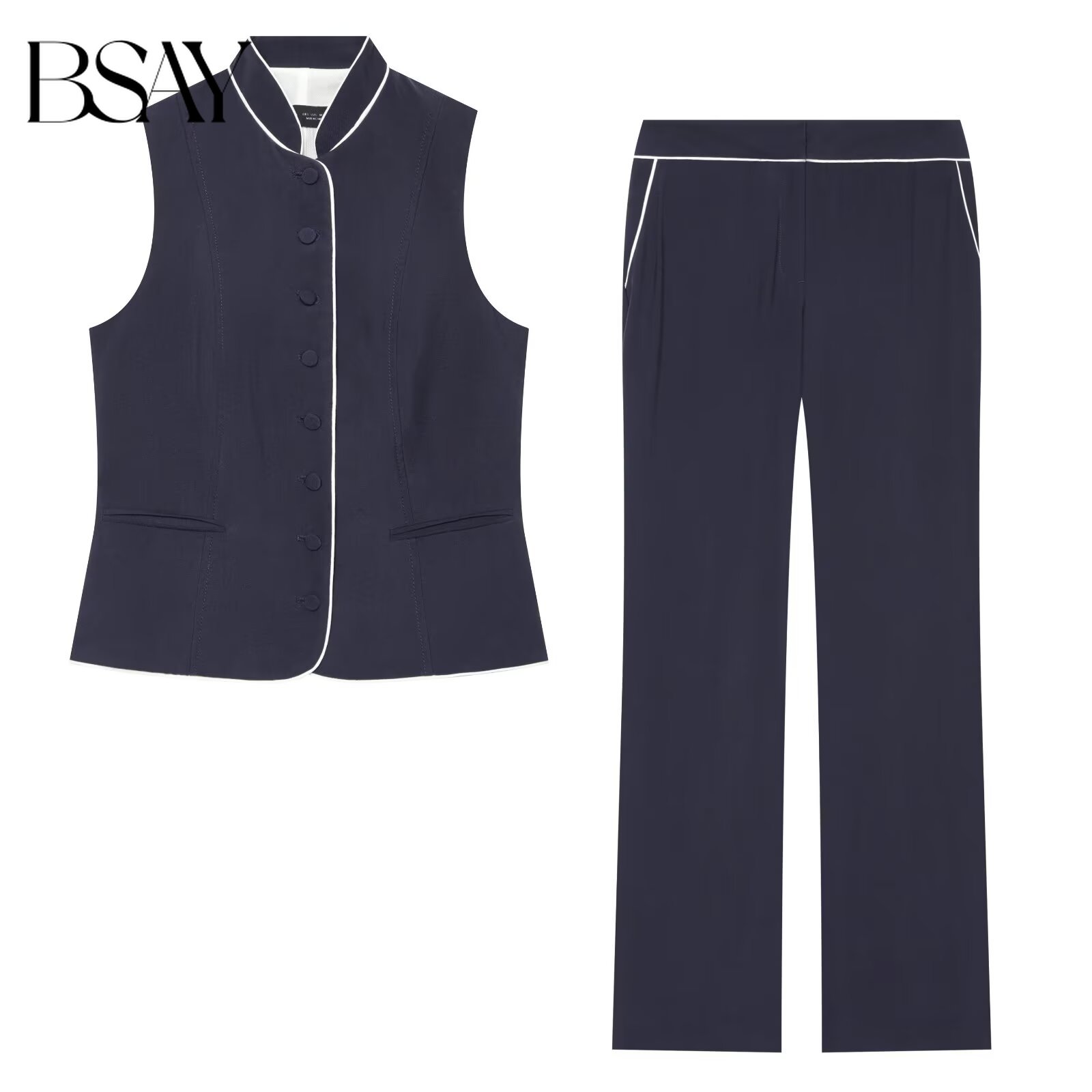 Sewing Vest - BSAY Rompi Wanita Tanpa Lengan Kerah