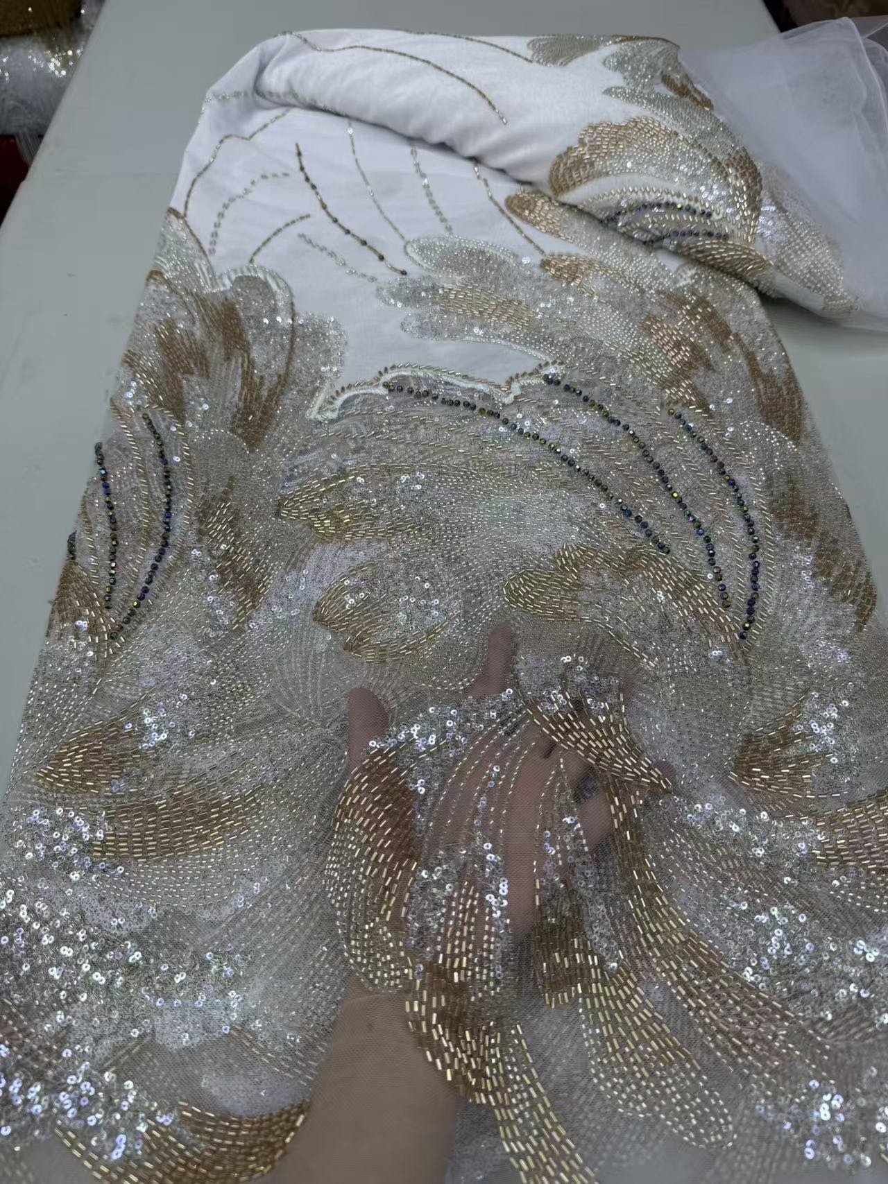 Sewing Velvet Fabric - Kain Tulle Bordir Payet Prancis Afrika
