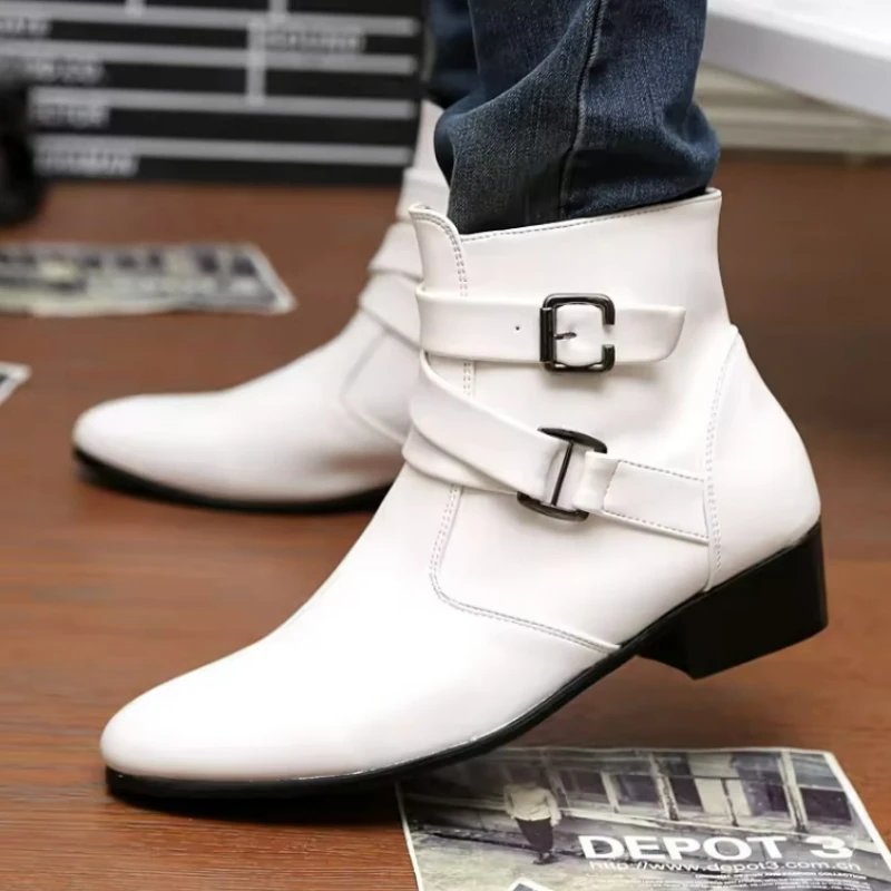Sewing Nylon - Sepatu Boots Pria Kulit Chelsea Boots