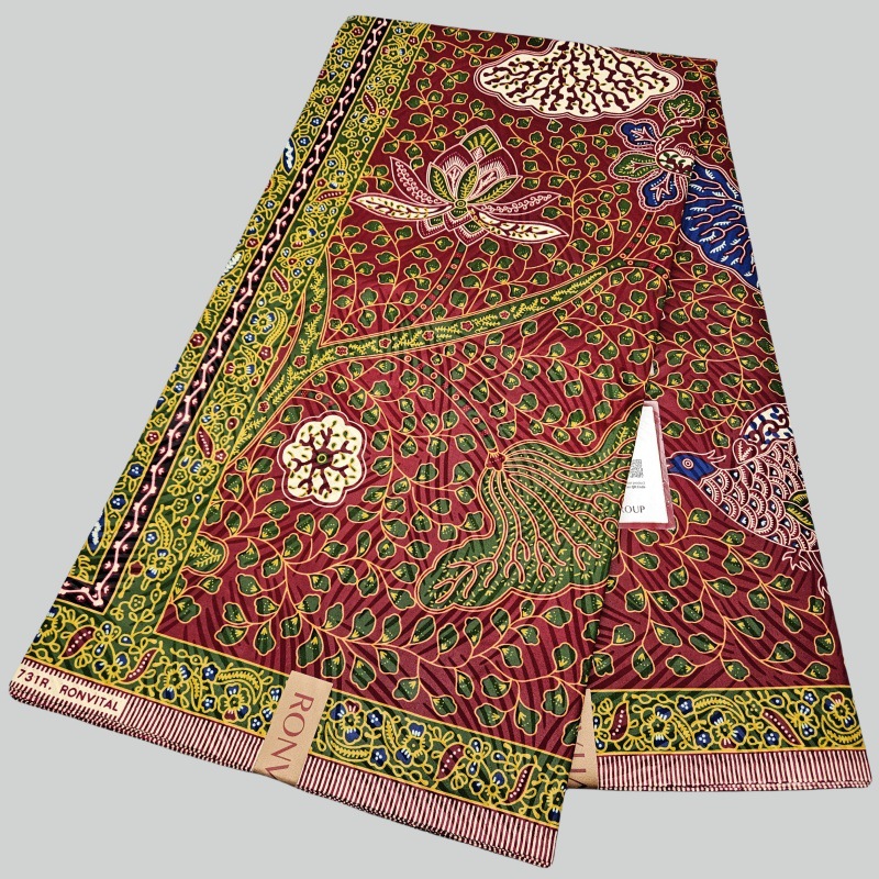 Sewing Batik - Kain Batik Katun Afrika Merah Bermotif