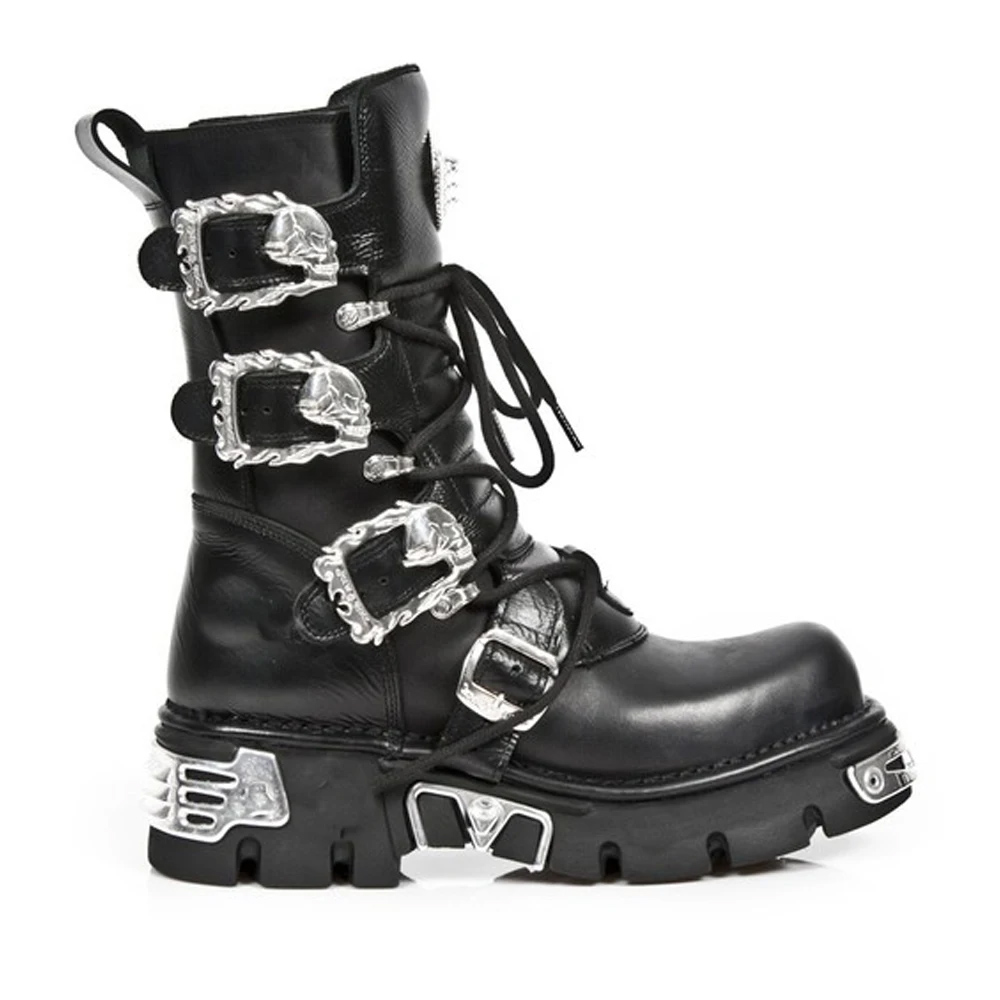 Sewing Zipper - Sepatu Bot Motor Punk Pria Baru