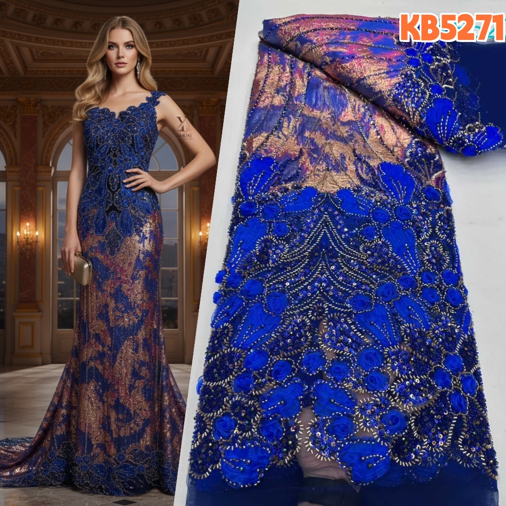 Sewing Velvet Fabric - Kain Renda Nigeria 5 Yard Berkualitas