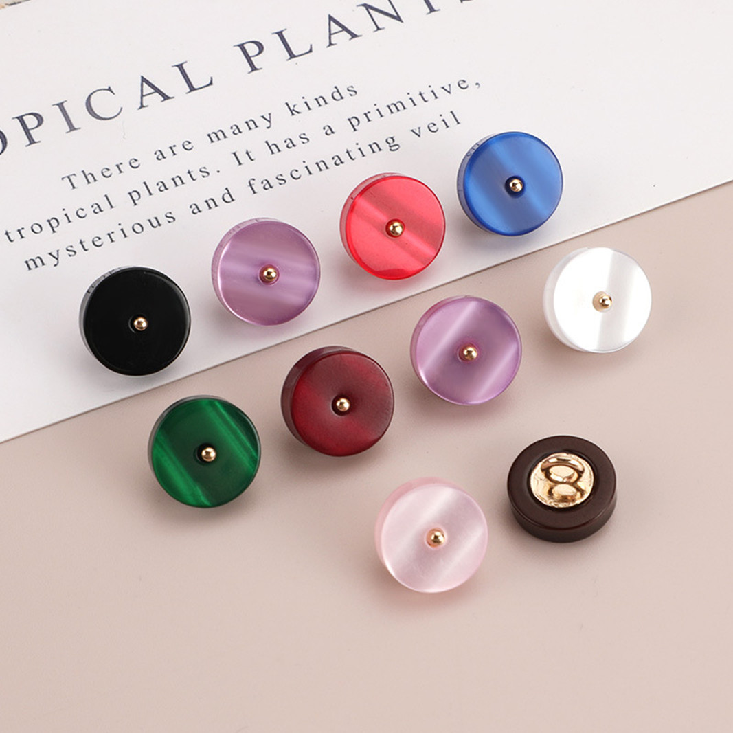 Button Hole Cutter - 20 Buah Kancing Logam Resin Warna-warni