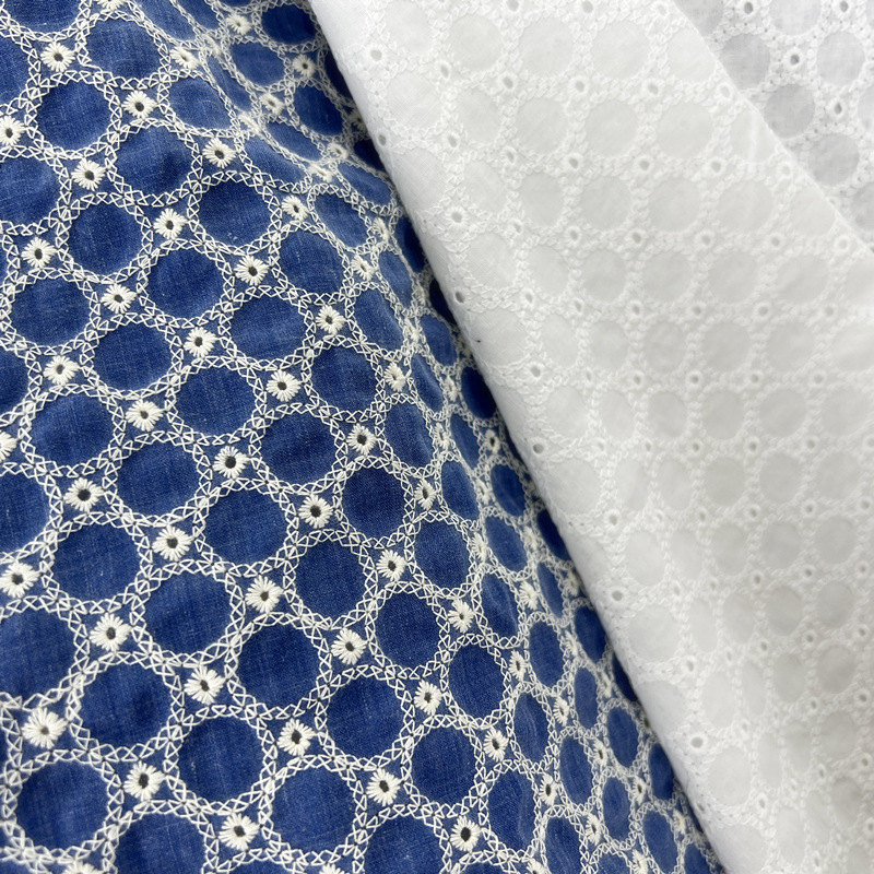 Sewing Eyelet Fabric - Kain Denim Katun Bordir Lubang Kecil