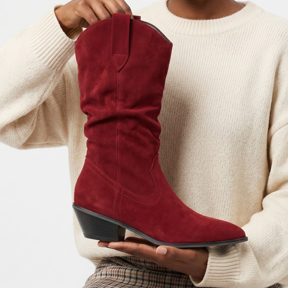 Sewing Fleece - Sepatu Bot Pendek Beludru Musim Gugur