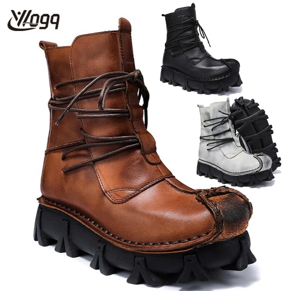 Sewing Latex - Sepatu bot kulit asli pria, sneaker