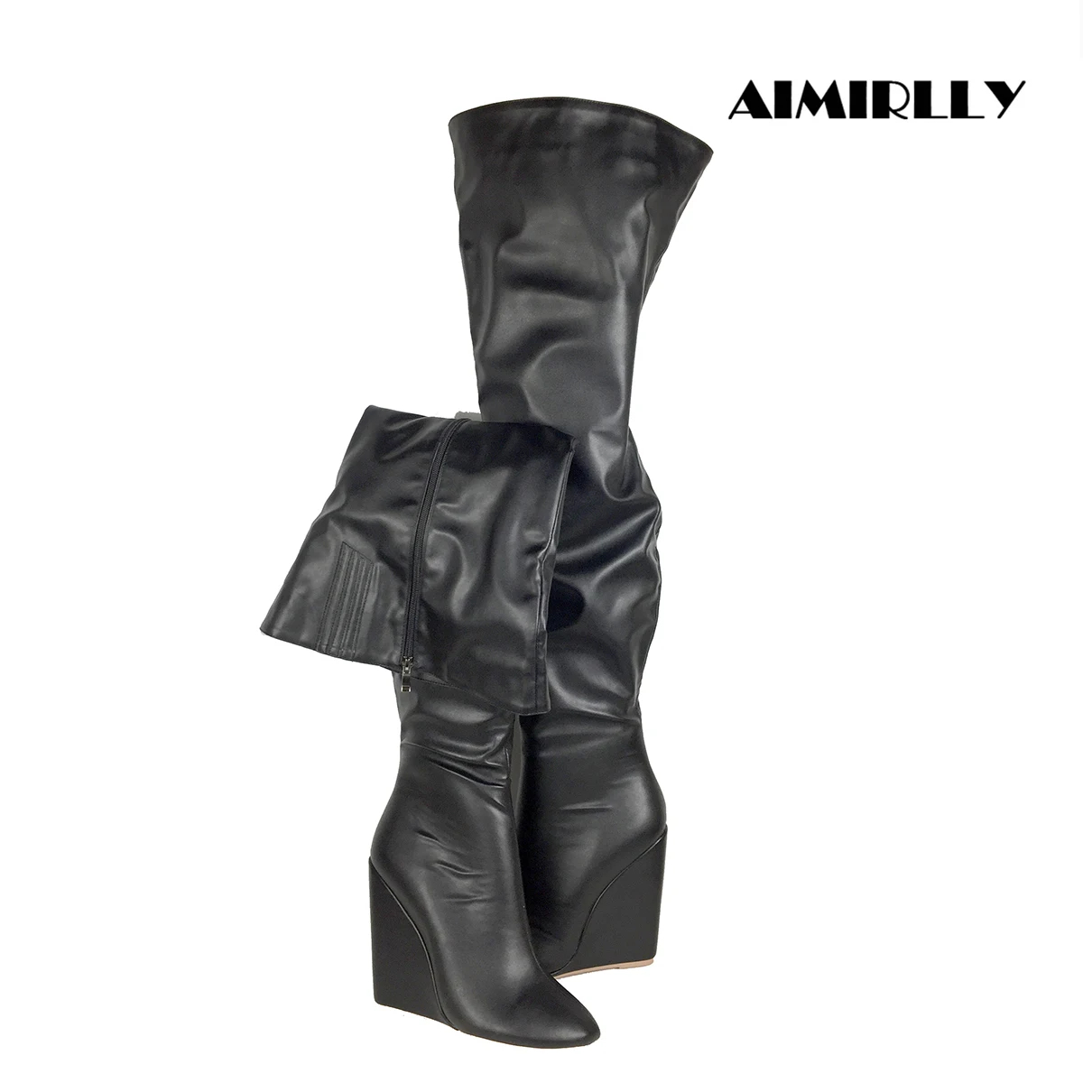Sepatu Bot Wanita Hitam Seting - Sewing Zipper ulasan dan harga