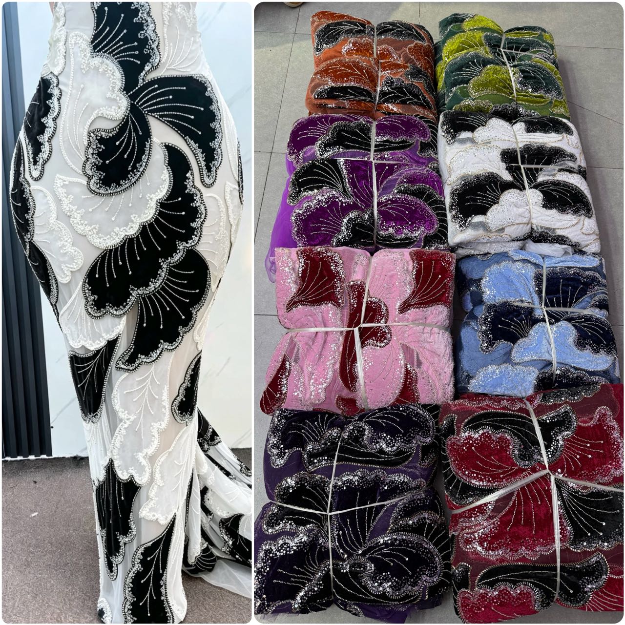 Kain Renda Tulle Berpayet Mewa - Sewing Velvet Fabric ulasan dan harga