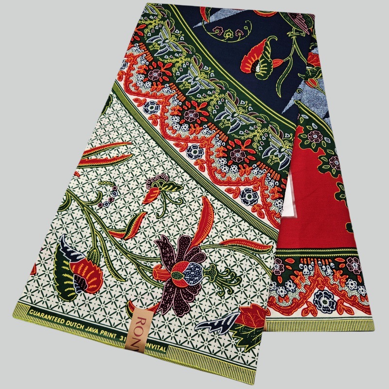 Kain Katun Cetak Biru Hijau Ja - Sewing Batik ulasan dan harga