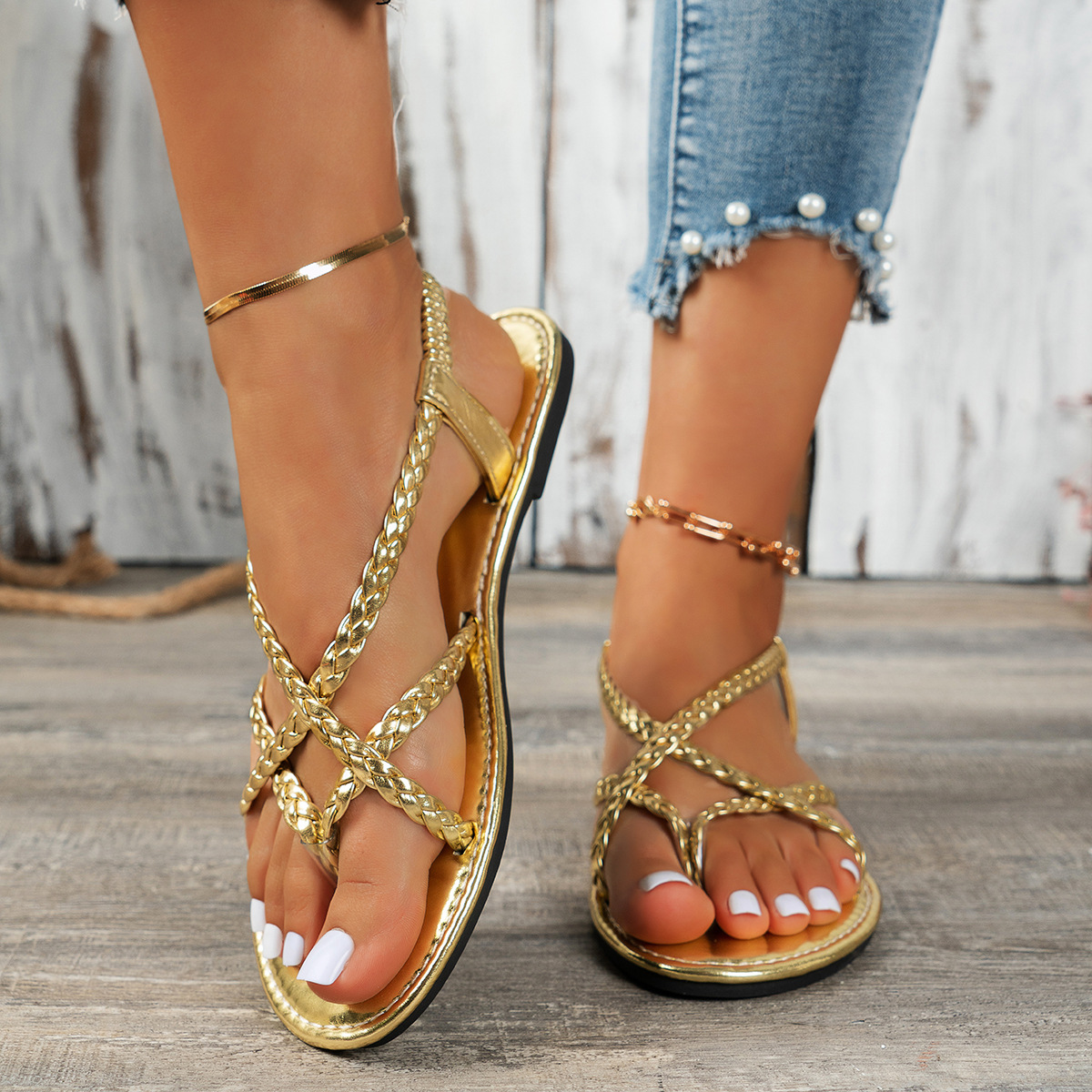 Sandal Wanita Anyaman Datar Mo - Elastic Waistband Roll ulasan dan harga