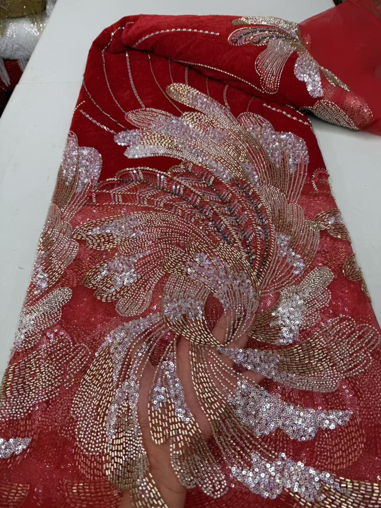 Kain Tulle Bordir Payet Pranci - Sewing Velvet Fabric ulasan dan harga