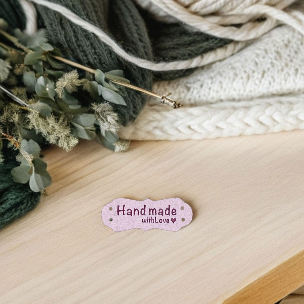 100Pcs Label Suede Embos Buata - Sewing Label ulasan dan harga