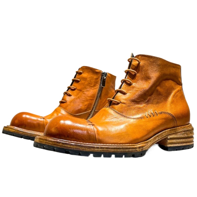 Sepatu Boots Kulit Asli Pria M - Sewing Zipper ulasan dan harga