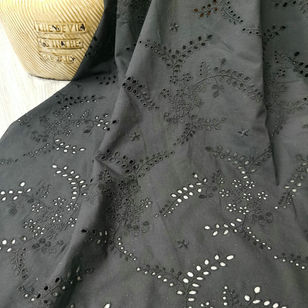Kain renda bordir bunga berlub - Sewing Eyelet Fabric ulasan dan harga