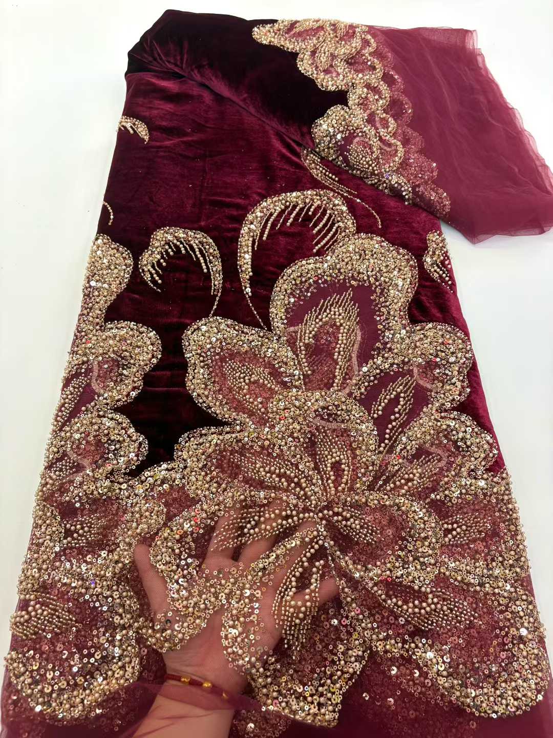 Kain Brokat Beludru Afrika Ber - Sewing Velvet Fabric ulasan dan harga