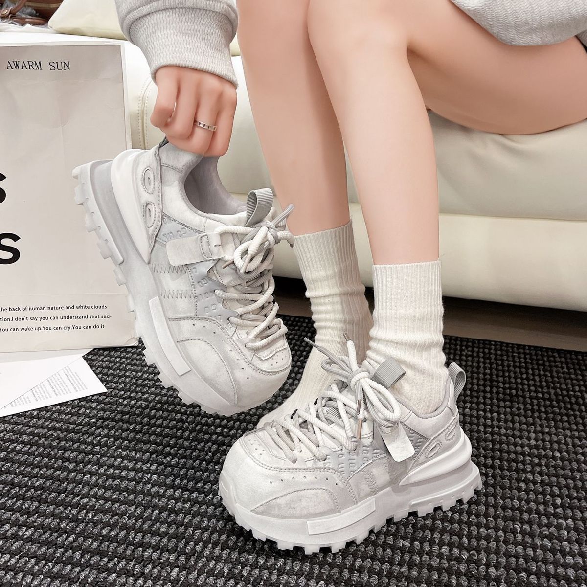 Sepatu Sneakers Vintage Musim  - Sewing Latex ulasan dan harga