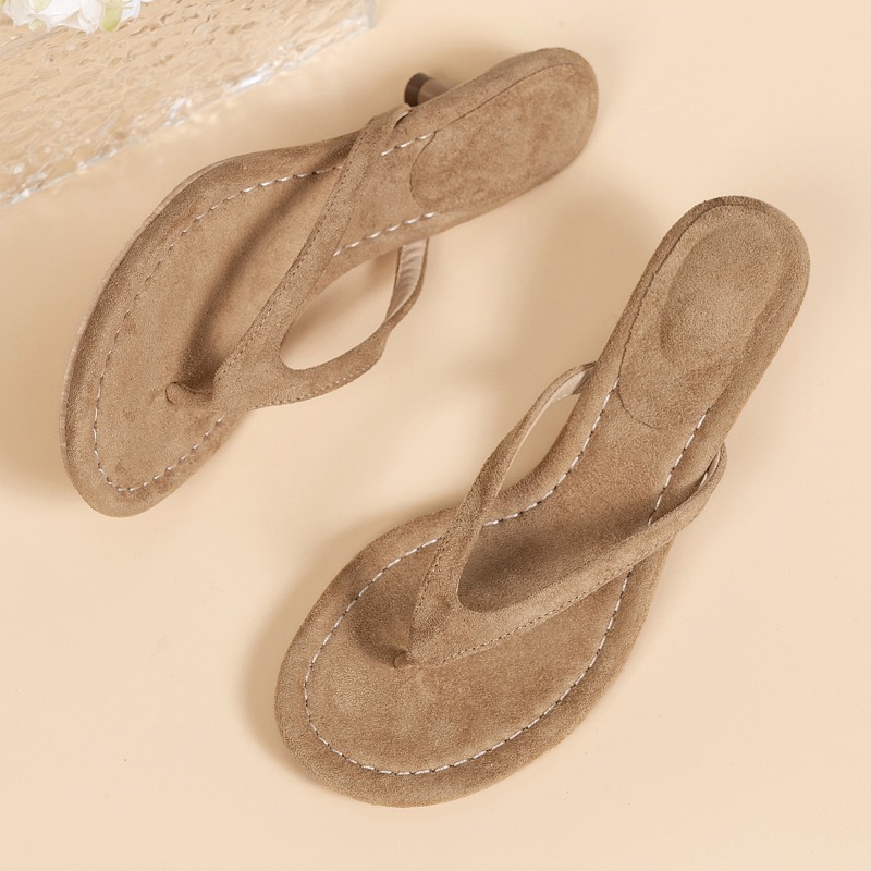 Sandal Wanita Berwarna Cokelat - Sewing Nylon ulasan dan harga