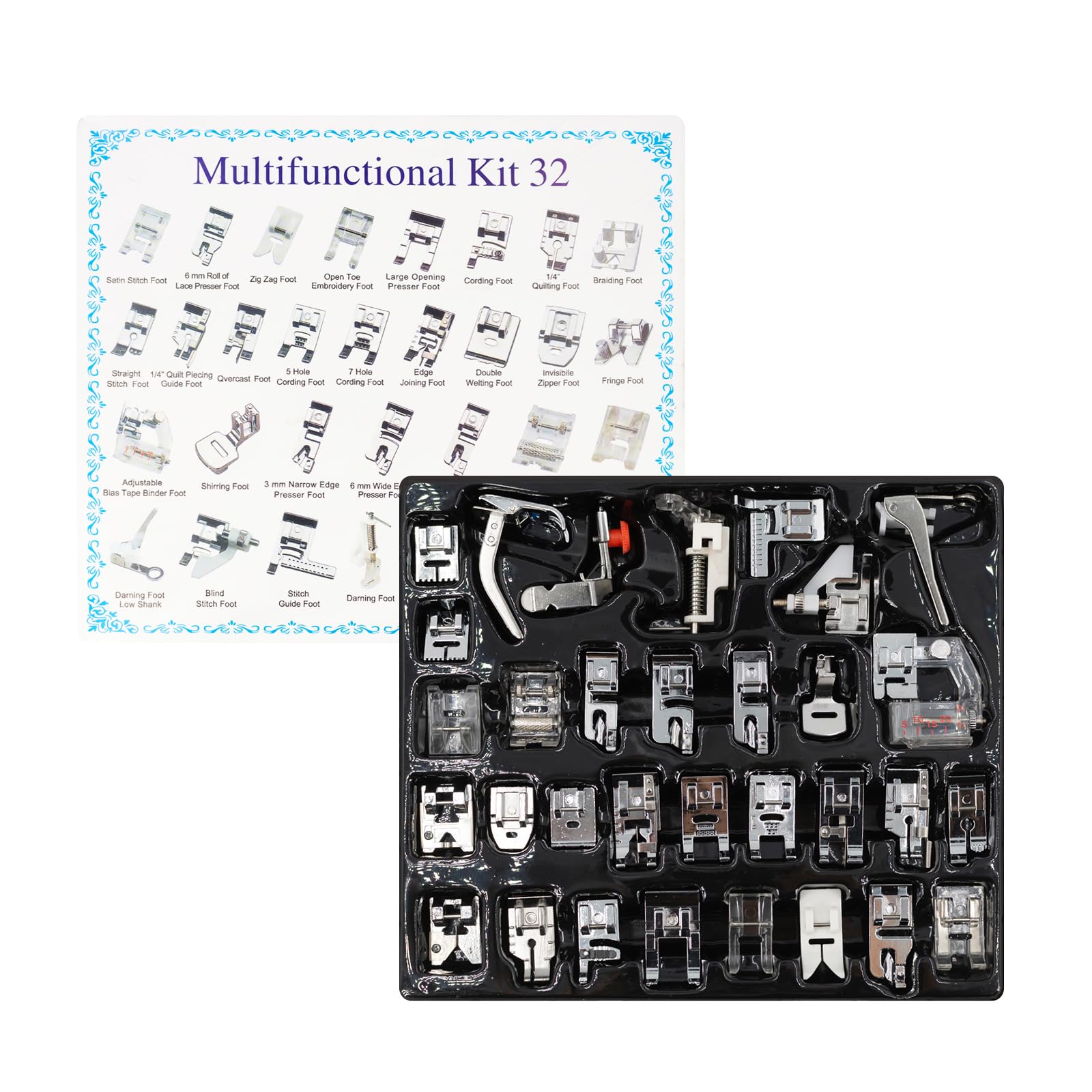 32 in 1 Kit Kaki Penekan Jahit - Zipper Foot Presser ulasan dan harga