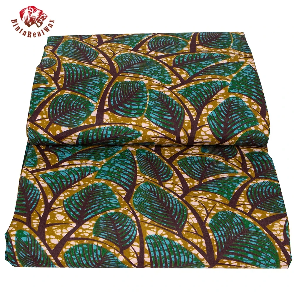 Ankara kain pola daun cetak Af - Sewing Batik ulasan dan harga