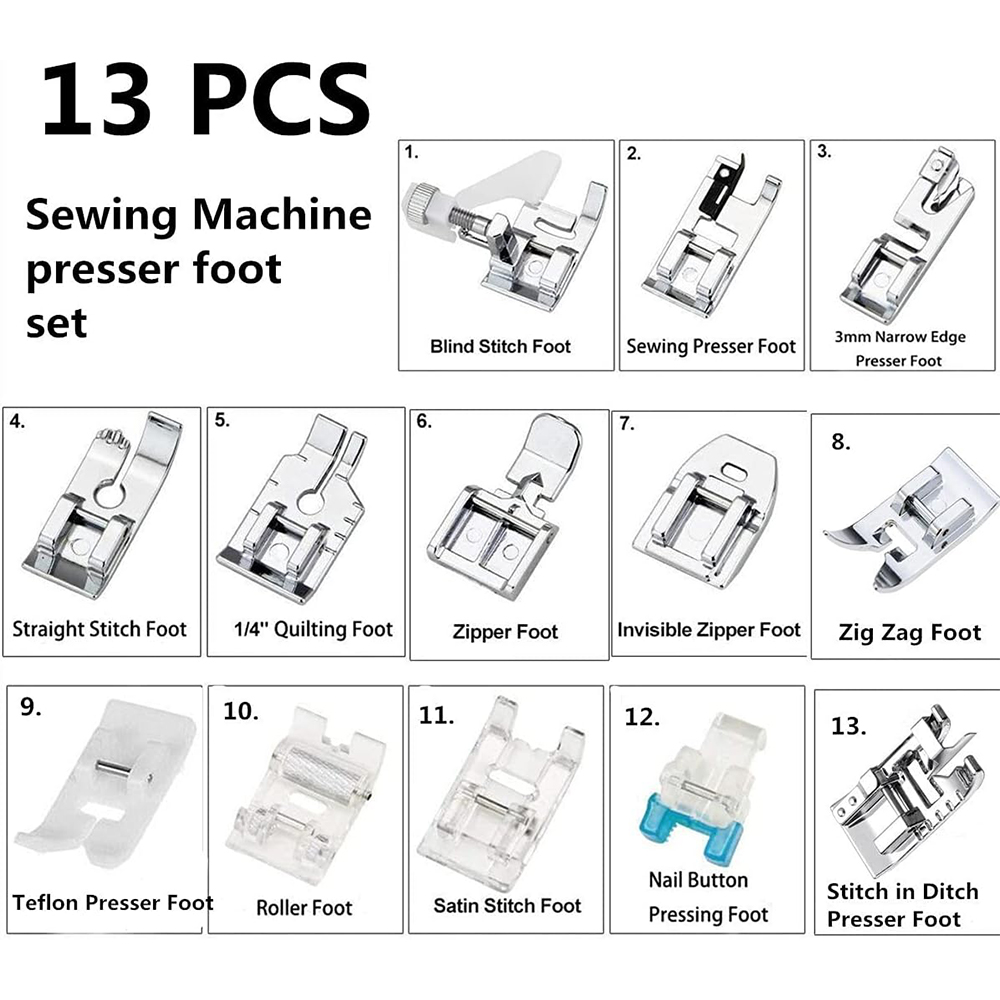 13 buah/kotak Set kaki Presser - Zipper Foot Presser ulasan dan harga