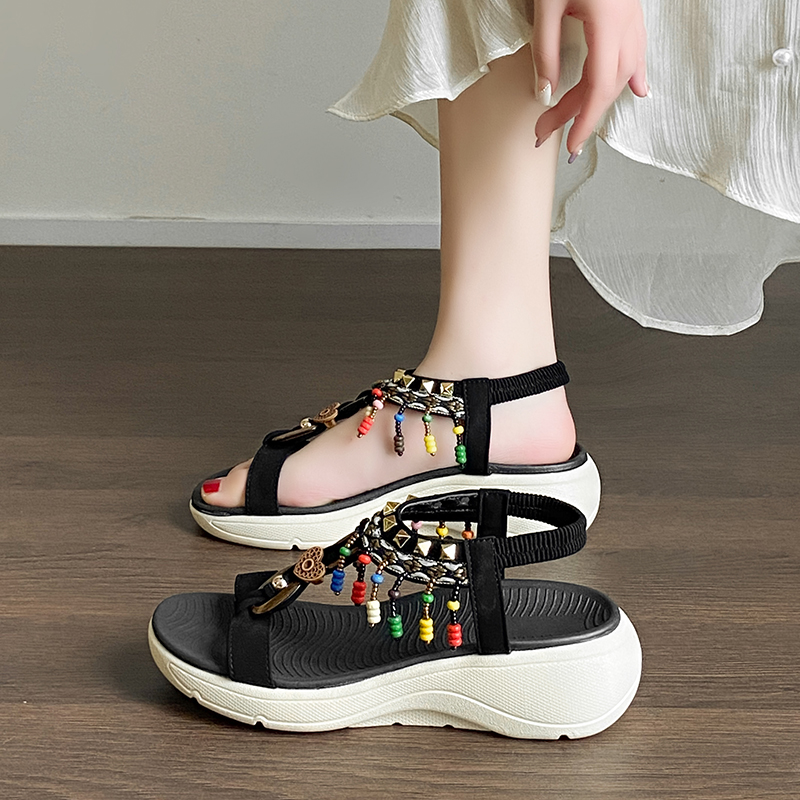 Sandal Wanita Kasual 2026 Mode - Elastic Waistband Roll ulasan dan harga