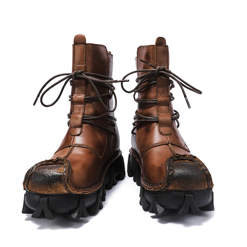 Sepatu bot kulit asli pria, sn - Sewing Latex ulasan dan harga